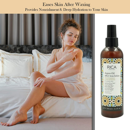 Rica Argan Oil After Wax Lotion for Sensitive Skin With Sun Flower Oil, Jojoba Oil & Vitamin E