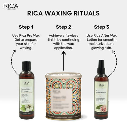 Rica Cotton Milk Pre-Wax Gel Cleansing Waxing Hair Cleaning with Naural Extracts for Hydration & Softening Skin