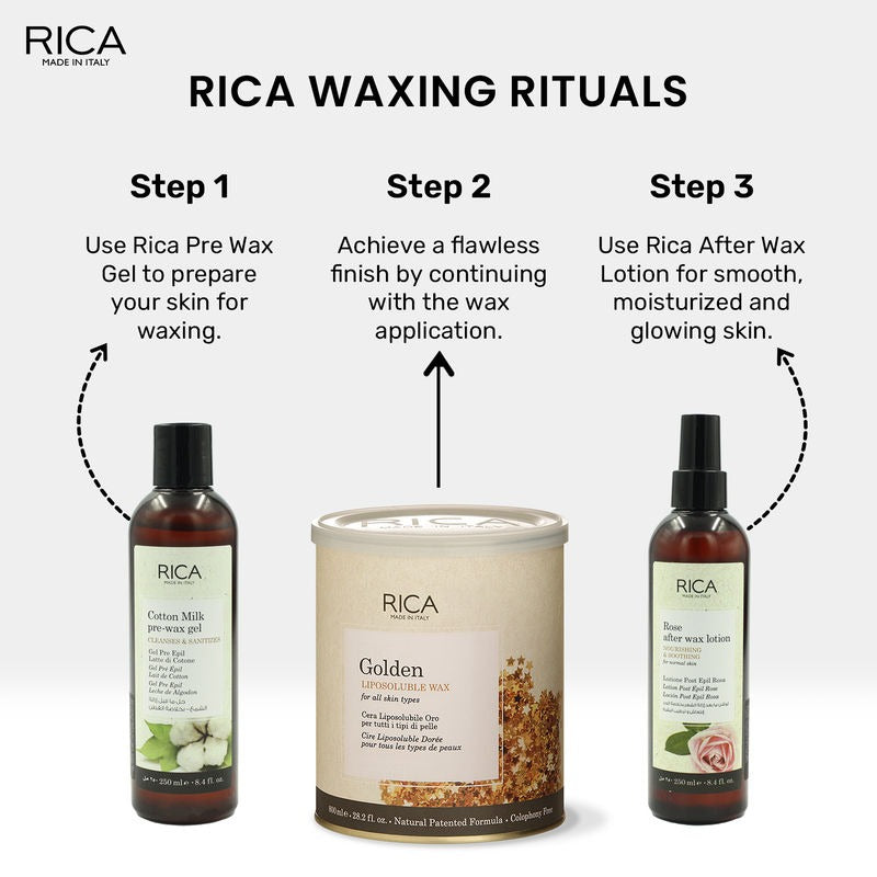 Rica Golden Liposoluble Hair Removal Wax For All Skin Types, With Natural Ingredients