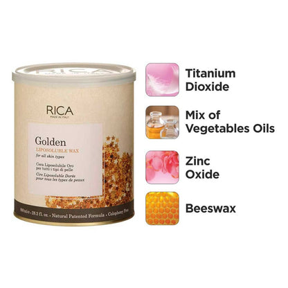 Rica Golden Liposoluble Hair Removal Wax For All Skin Types, With Natural Ingredients