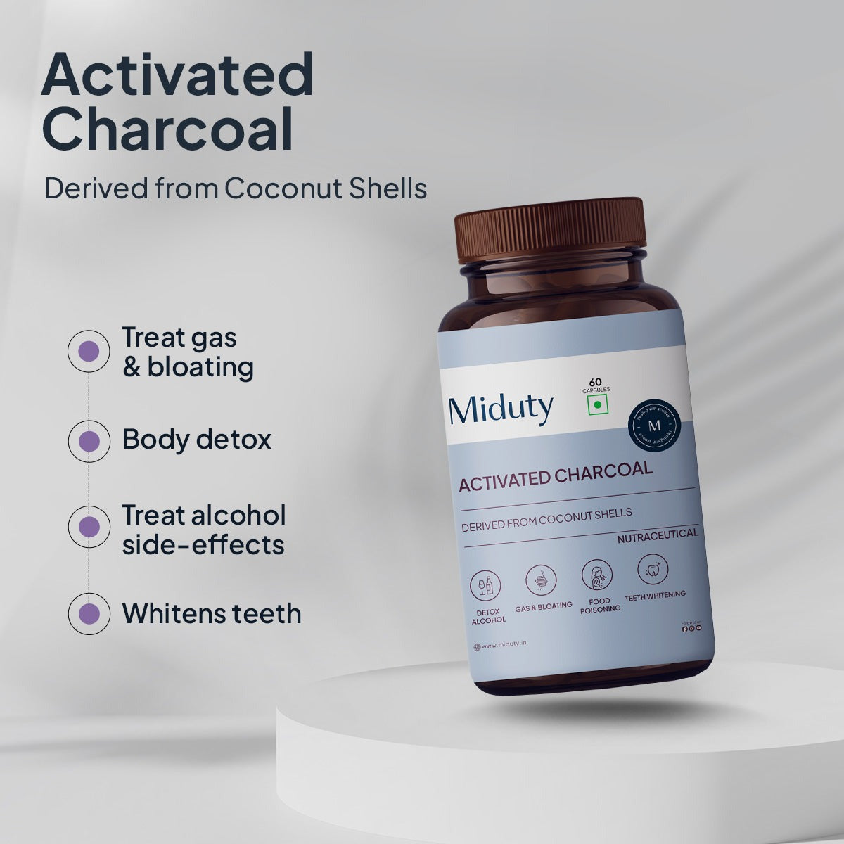 Miduty by Palak Notes Activated Charcoal Capsules