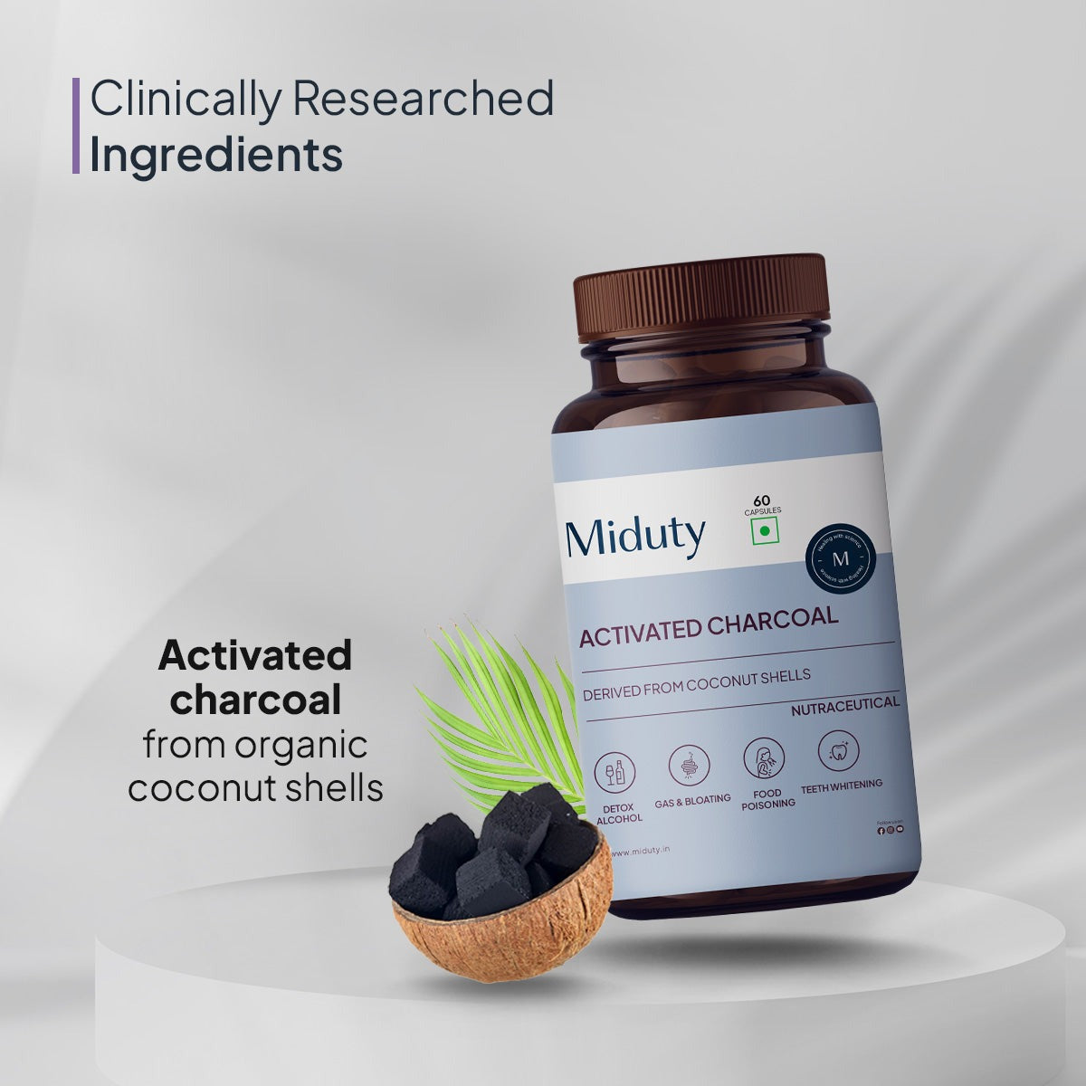 Miduty by Palak Notes Activated Charcoal Capsules