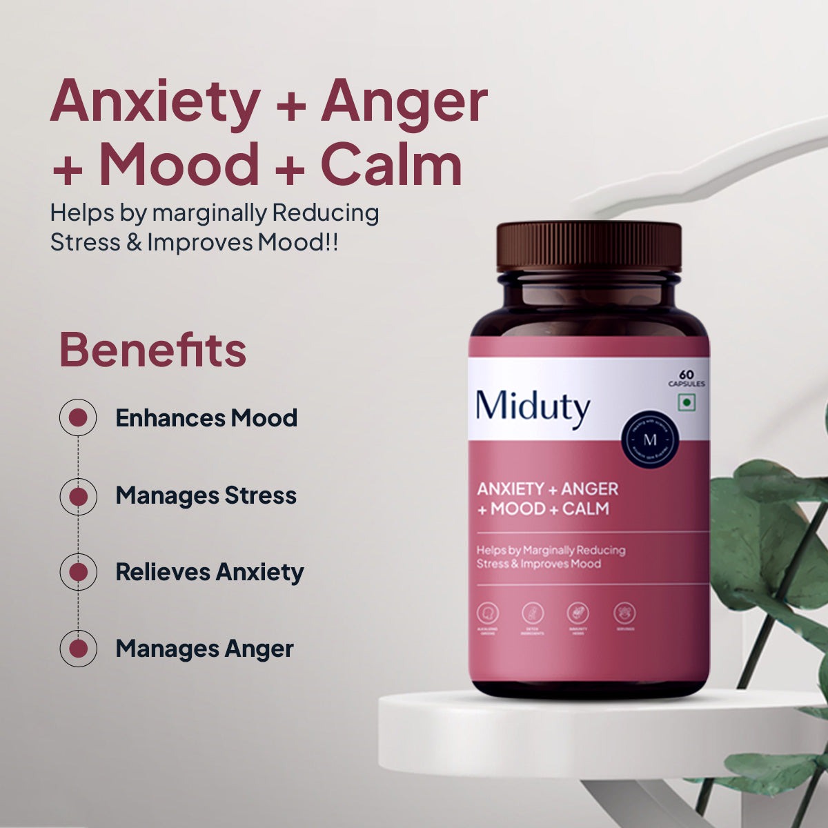Miduty by Palak Notes Anxiety + Anger + Mood + Calm Capsules