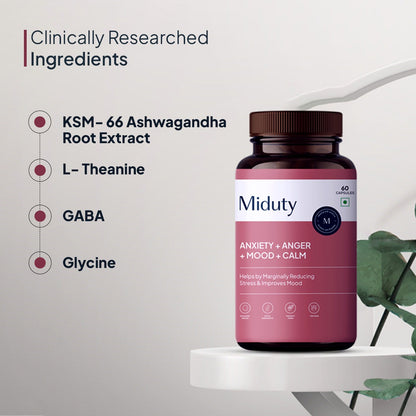 Miduty by Palak Notes Anxiety + Anger + Mood + Calm Capsules