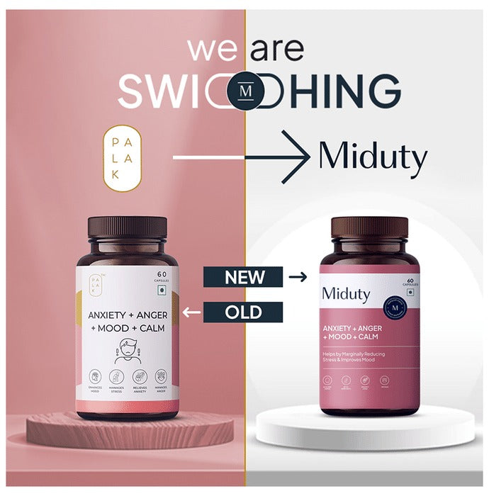 Miduty by Palak Notes Anxiety + Anger + Mood + Calm Capsules