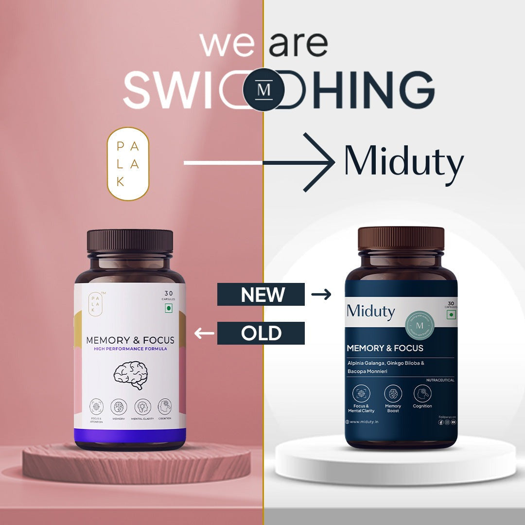 Miduty by Palak Notes Memory & Focus Capsules