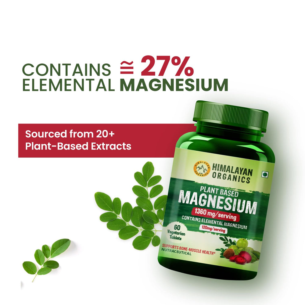 Himalayan Organics Plant-Based Magnesium 1360 mg Capsules