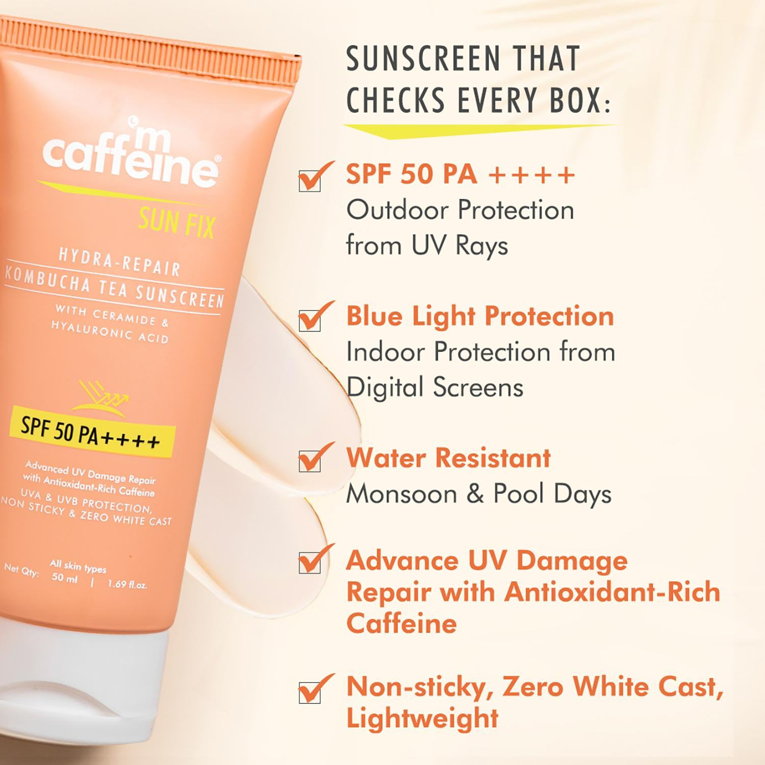 mCaffeine Kombucha Hydra Repair Sunscreen SPF50 PA++++