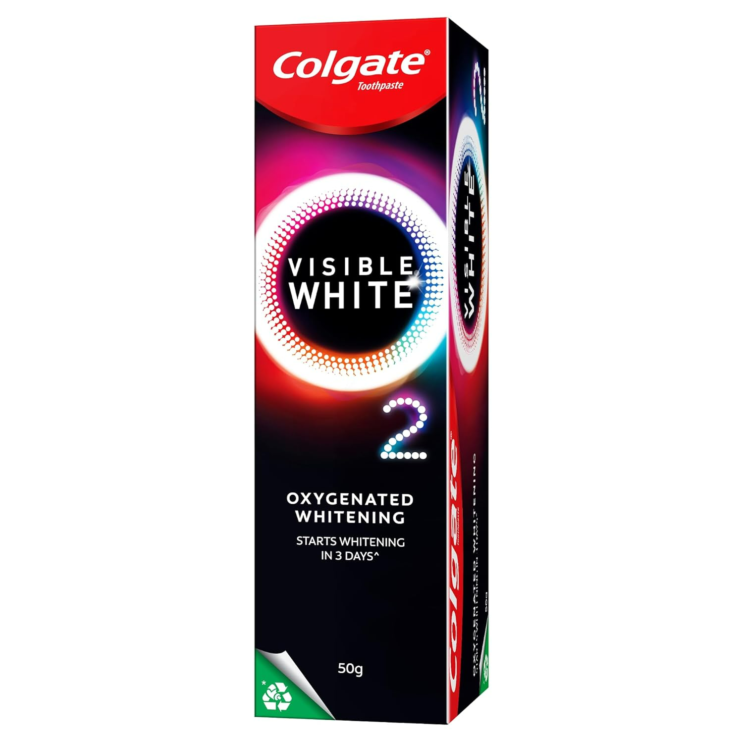 Colgate Visible White O2 Teeth Whitening Toothpaste with Peppermint Sparkle