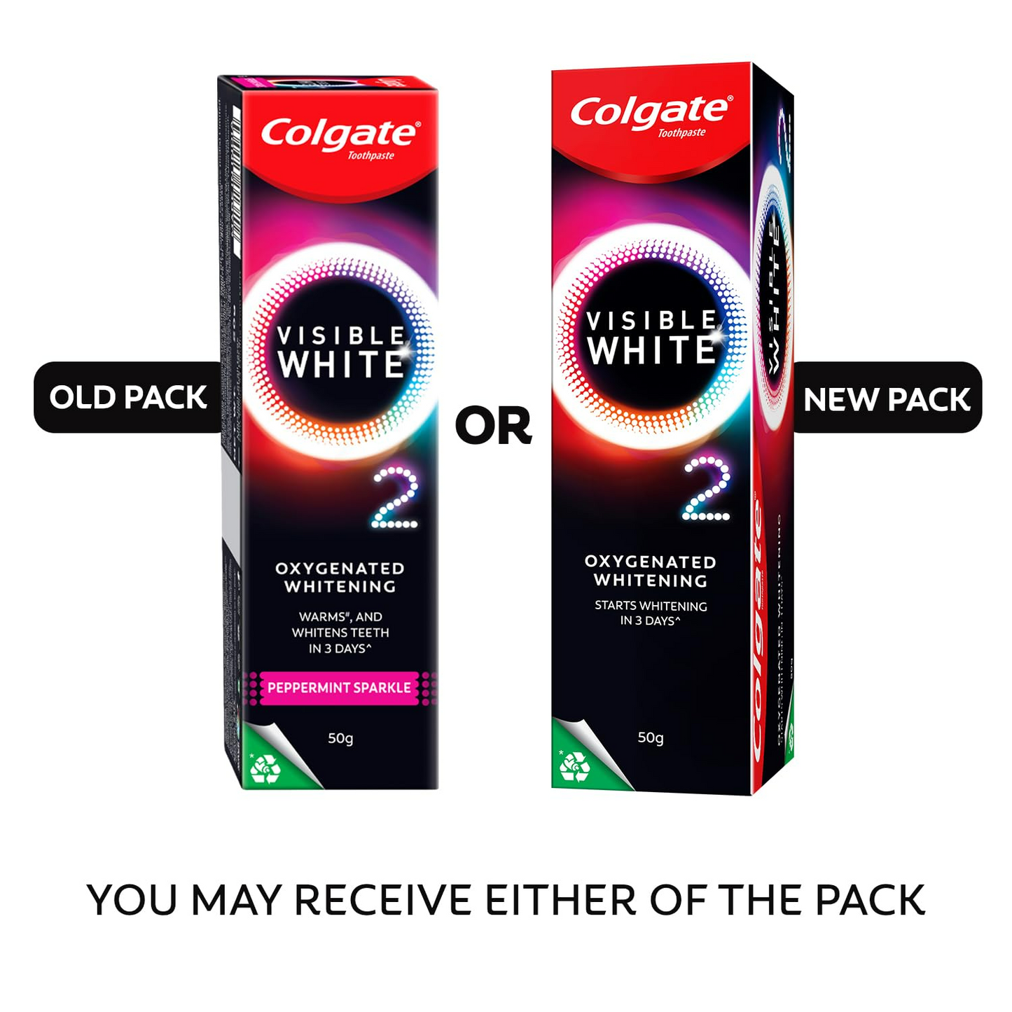 Colgate Visible White O2 Teeth Whitening Toothpaste with Peppermint Sparkle