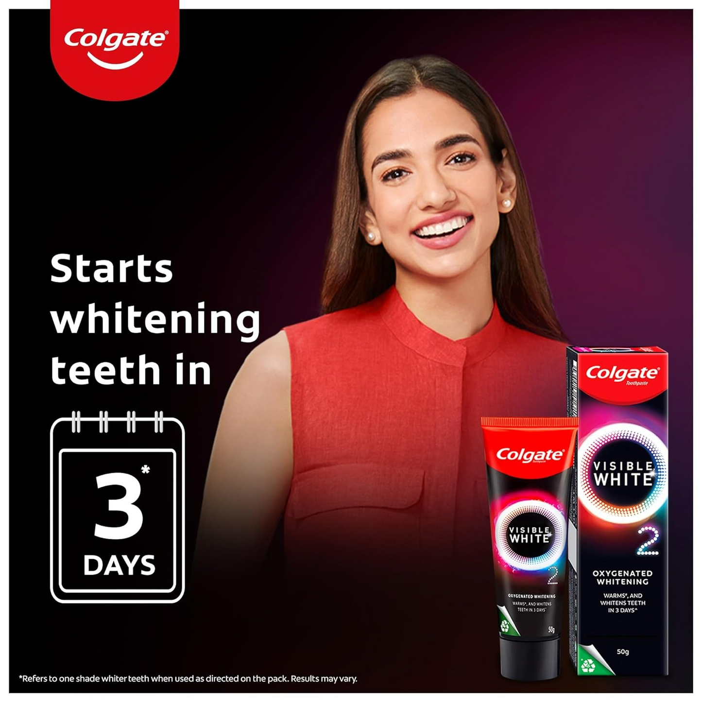 Colgate Visible White O2 Teeth Whitening Toothpaste with Peppermint Sparkle