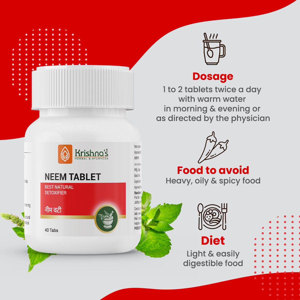 Krishna's Herbal & Ayurveda Neem Tablets