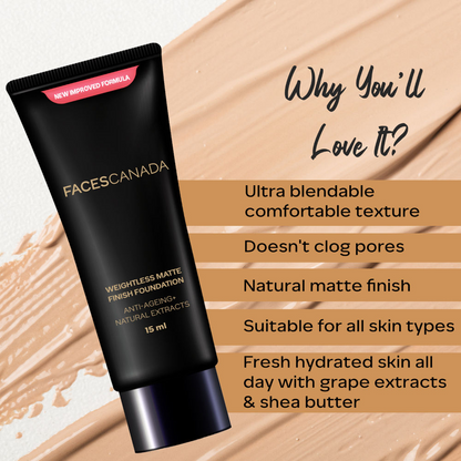 Faces Canada Weightless Matte Finish Foundation-Beige 05