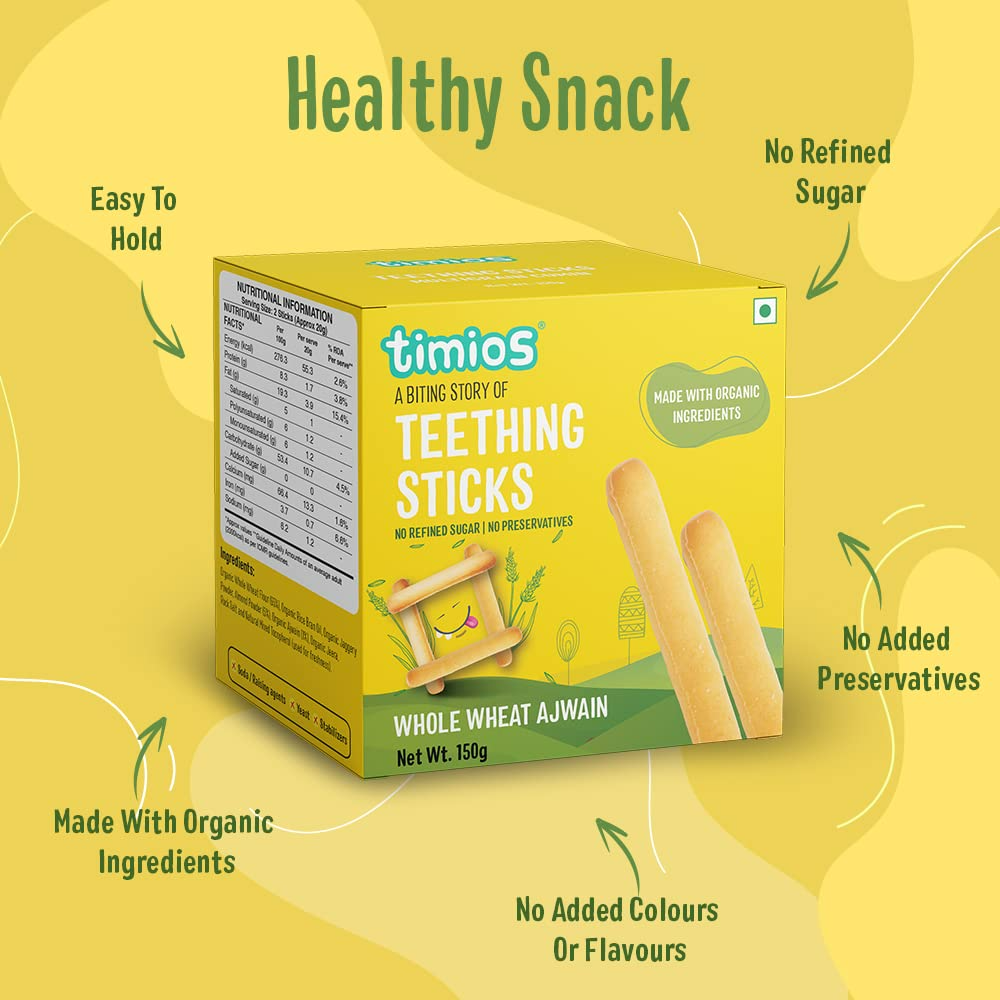 Timios Whole Wheat Ajwain Teething sticks