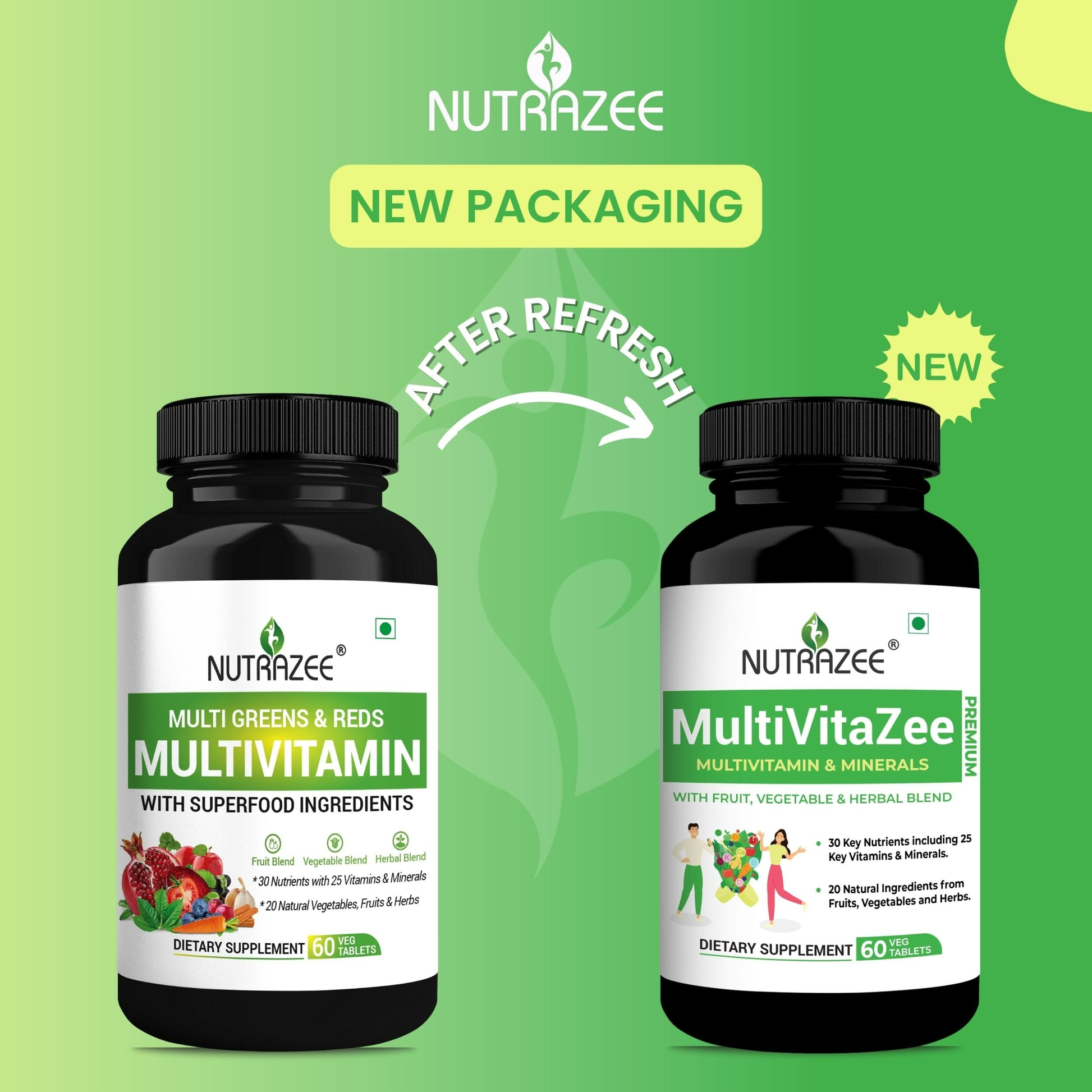 Nutrazee Multi Greens & Reds Multivitamin Tablets