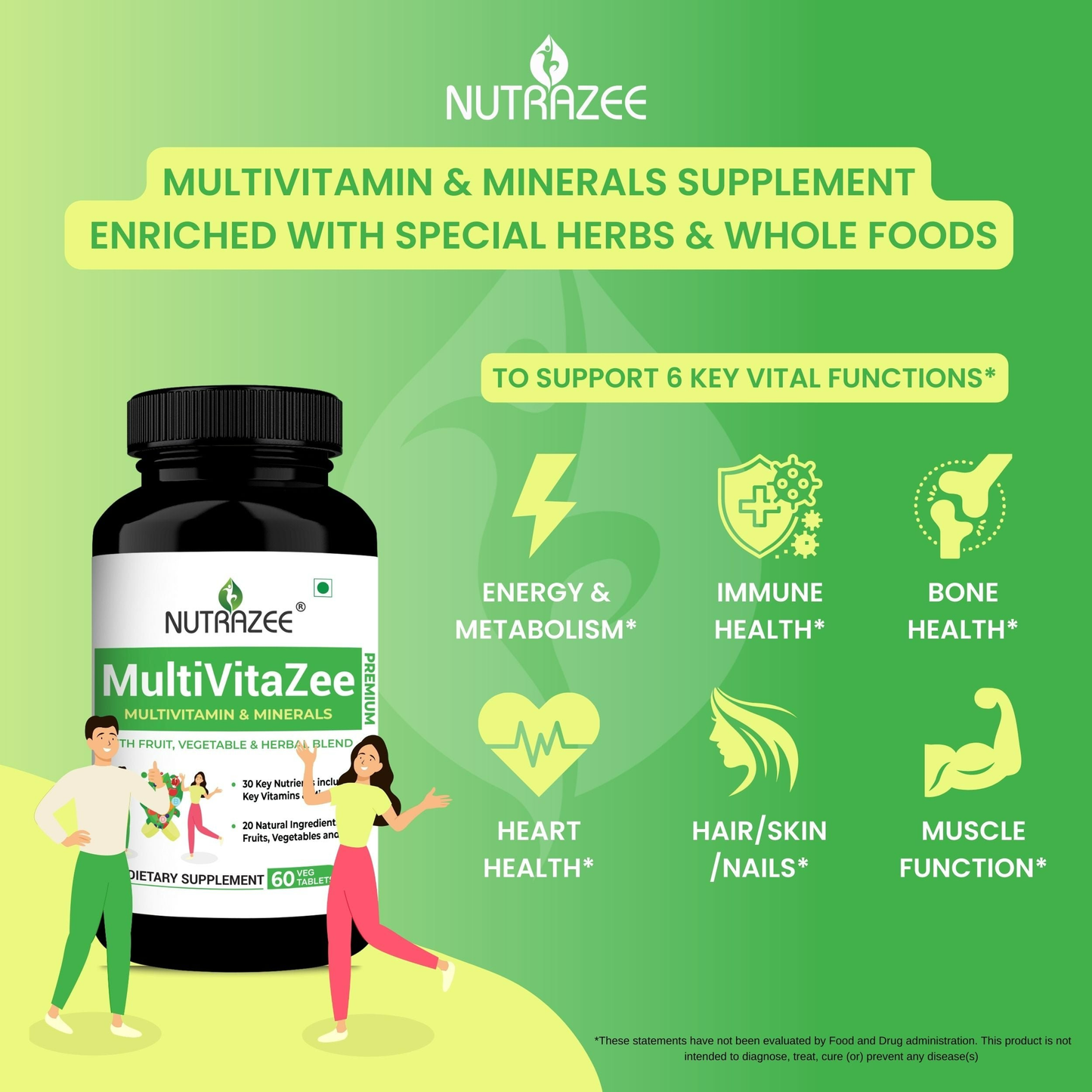 Nutrazee Multi Greens & Reds Multivitamin Tablets