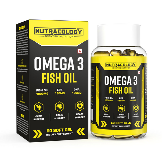 Nutracology Omega 3 Fish Oil 1000mg Capsules with Fish oil EPA + DHA Enriched Sofgels
