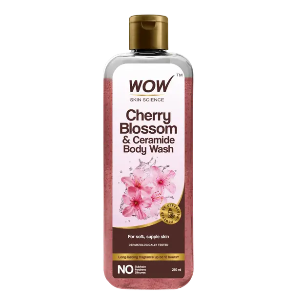 Wow Skin Science Cherry Blossom & Ceramide Body Wash For Removes Dirt, Hydrates and Softens Ski - DrMediCart 