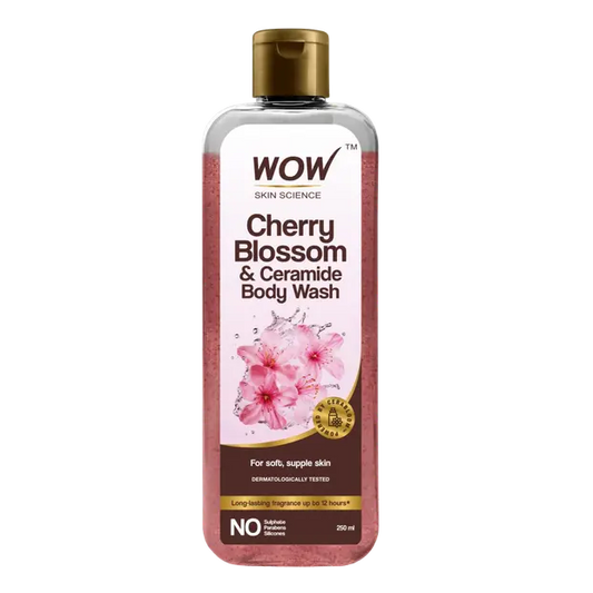 Wow Skin Science Cherry Blossom & Ceramide Body Wash For Removes Dirt, Hydrates and Softens Ski - DrMediCart 