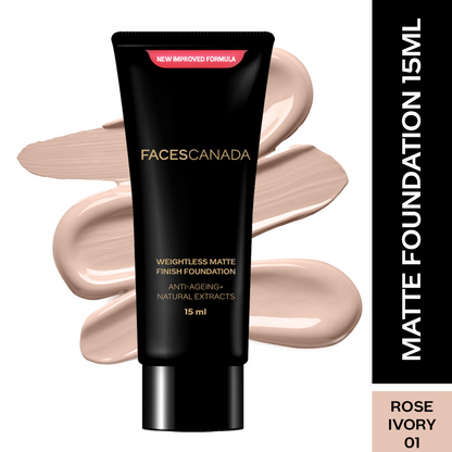 Faces Canada Weightless Matte Finish Foundation-Rose Ivory 01