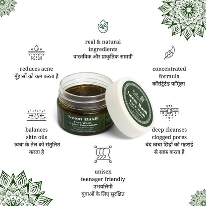 Rustic Art Neem Basil Face Wash Organic Concentrate