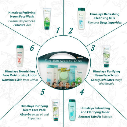 Himalaya Pure Skin Neem Facial Kit with Face Massager - DrMediCart