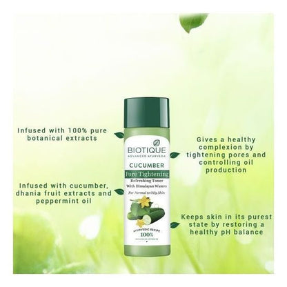 Biotique Bio Cucumber Pore Tightening Freshener With Himalayan Waters