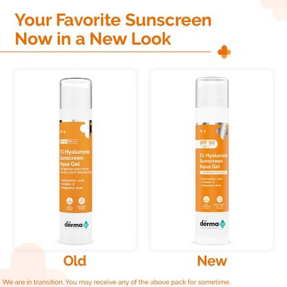 The derma co 1% Hyaluronic sunscreen Aqua Gel with SPF 50 & PA++++