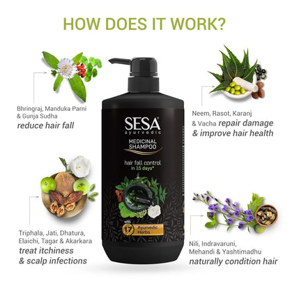 Sesa Ayurvedic Medicinal Shampoo For Hairfall Control & Anti Dandruff