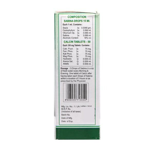 Wheezal Homeopathy Sabina Calcin Drops & Tablets - Drmedicart