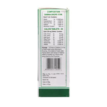 Wheezal Homeopathy Sabina Calcin Drops & Tablets - Drmedicart