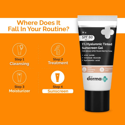 The Derma Co 1% Hyaluronic Tinted Sunscreen Gel - Drmedicart