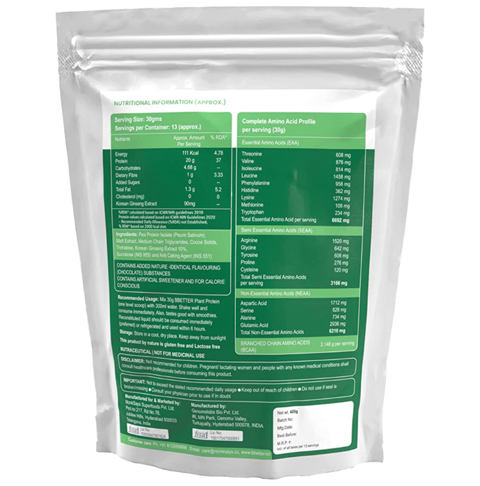 BBETTER Plant Protein Powder for Men & Women - Strawberry Flavour