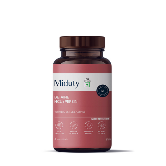 Buy Miduty by Palak Notes Betaine HCL + Pepsin Capsules from DrMediCart, Ship from India to USA