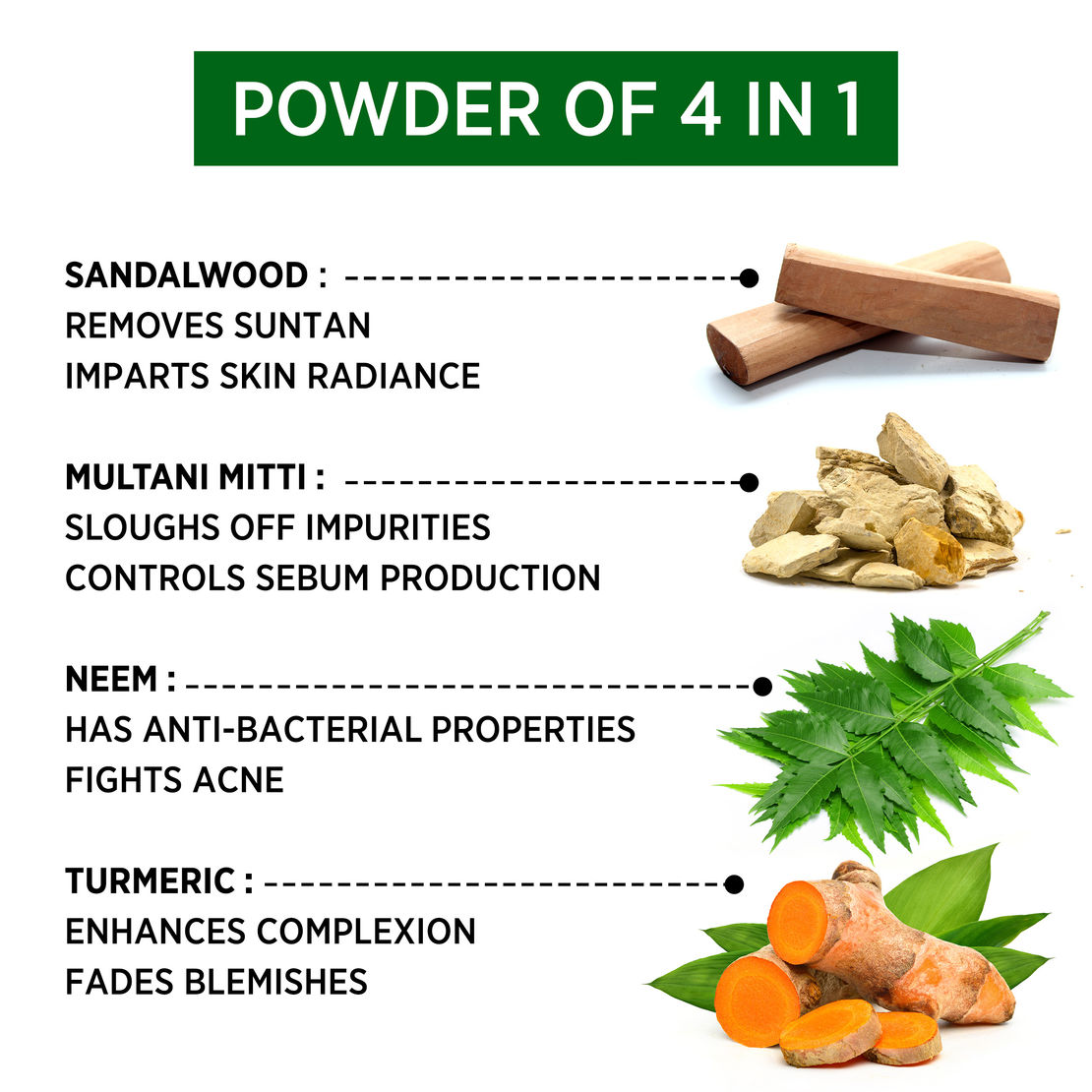 Alps Goodness Sandalwood,Multani Mitti,Neem & Turmeric Powder