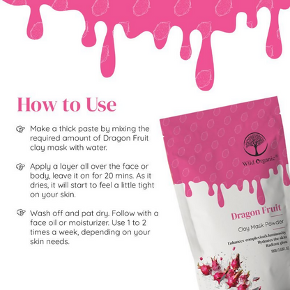 Wild Organic Dragon Fruit Clay Mask Powder