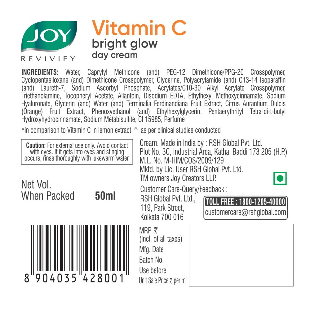 Joy Revivify Vitamin C Brightening Face Cream