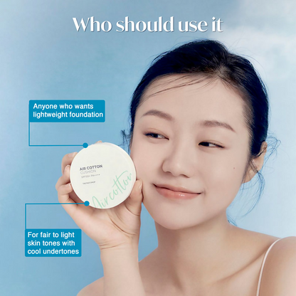 The Face Shop Air Cotton Cushion SPF 50+ PA++++ - 201 Light Beige