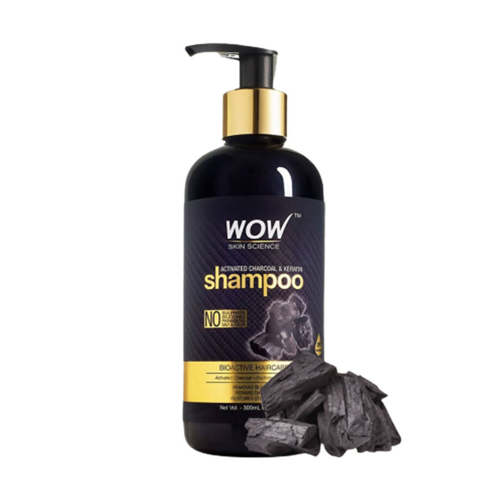 Wow Skin Science Activated Charcoal & Keratin Shampoo - DrMediCart