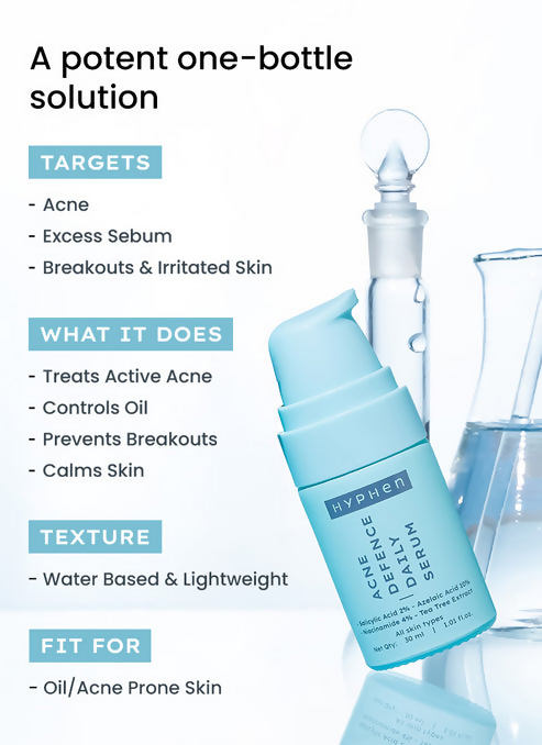 Hyphen By Kriti Sanon Acne Defence Daily Serum With 2% Salicylic Acid Treats Active Acne Prevents Breakouts
