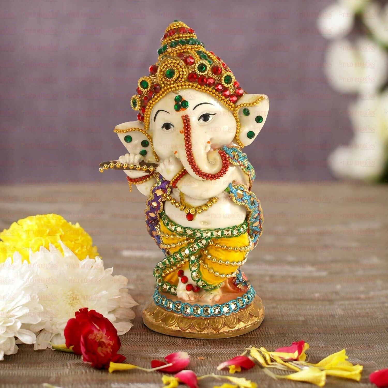 Buy Tied Ribbons Decorative Murli Ganesh Idol