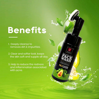 Zobha Foaming Face Wash - Avocado and Aloe Vera