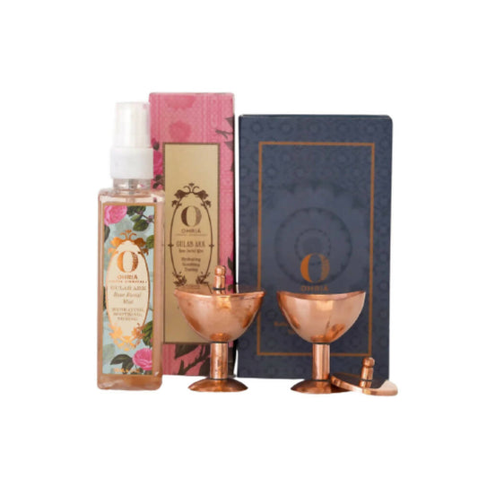 Buy Ohria Ayurveda Pure Copper Eye Cups Ritual: Netra Shudhi With Rose Facial Mist from DrMediCart, Ship from India to USA