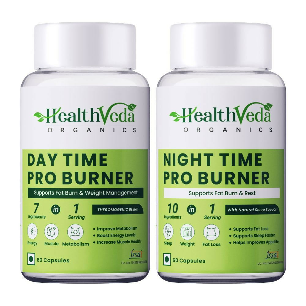 Health Veda Organics Day Time & Night Time Proburners Capsules Combo Packs