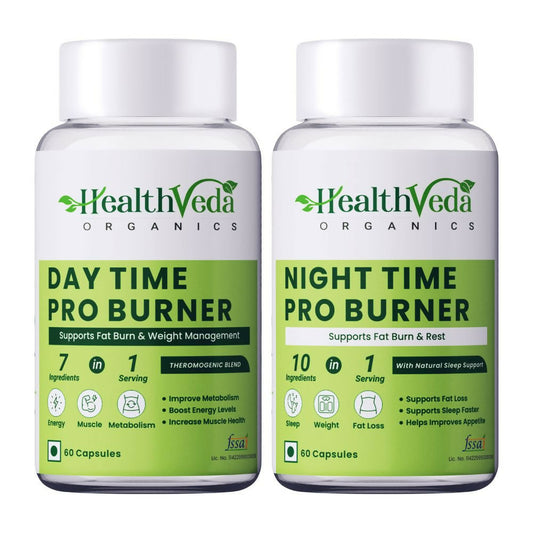 Health Veda Organics Day Time & Night Time Proburners Capsules Combo Packs