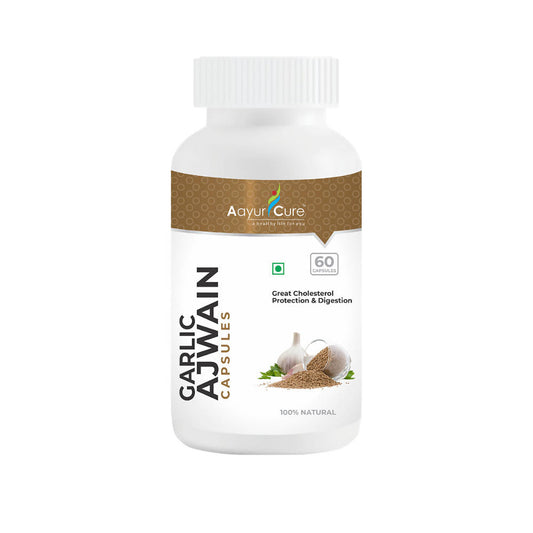 Buy Aayur Cure Garlic Ajwain Capsules from DrMediCart, Ship from India to USA