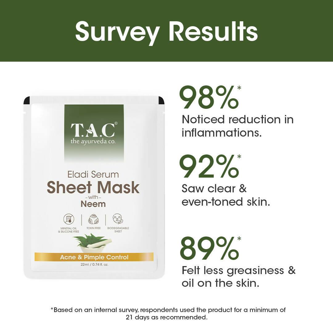 TAC - The Ayurveda Co. Eladi Serum Sheet Mask with Neem - DrMediCart