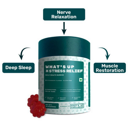 What's Up Wellness Stress & Anxiety Relief Gummies - Strawberry Flavor