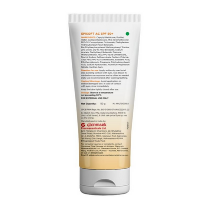 Episoft AC SPF 50+ Hydrating Sunscreen Matte Finish And Oil Free Formula