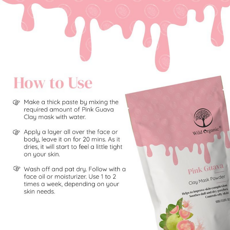 Wild Organic Pink Guvava Clay Mask Powder